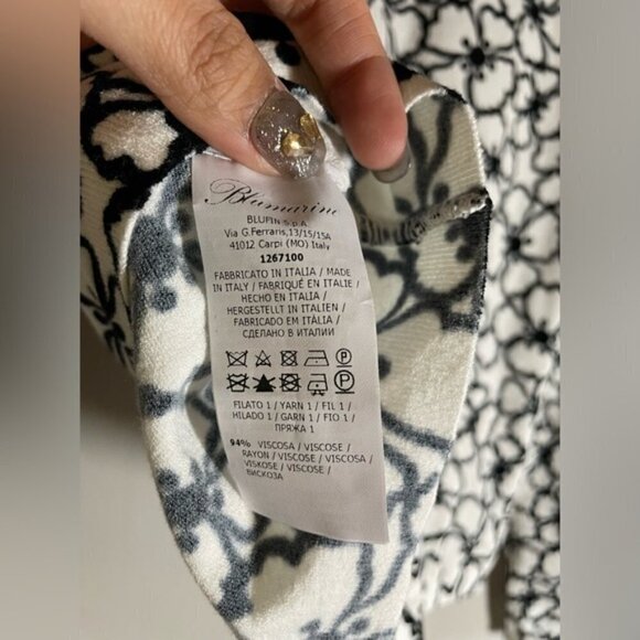 Bluemarine Italy Floral Black White Cardigan size I44 - Picture 9 of 9